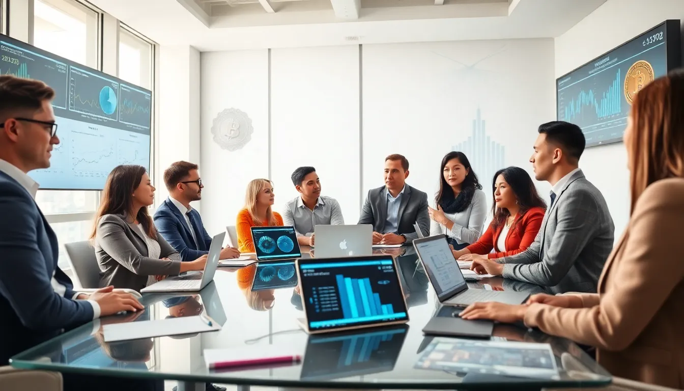 diverse team discussing the significance of a number in a modern office.